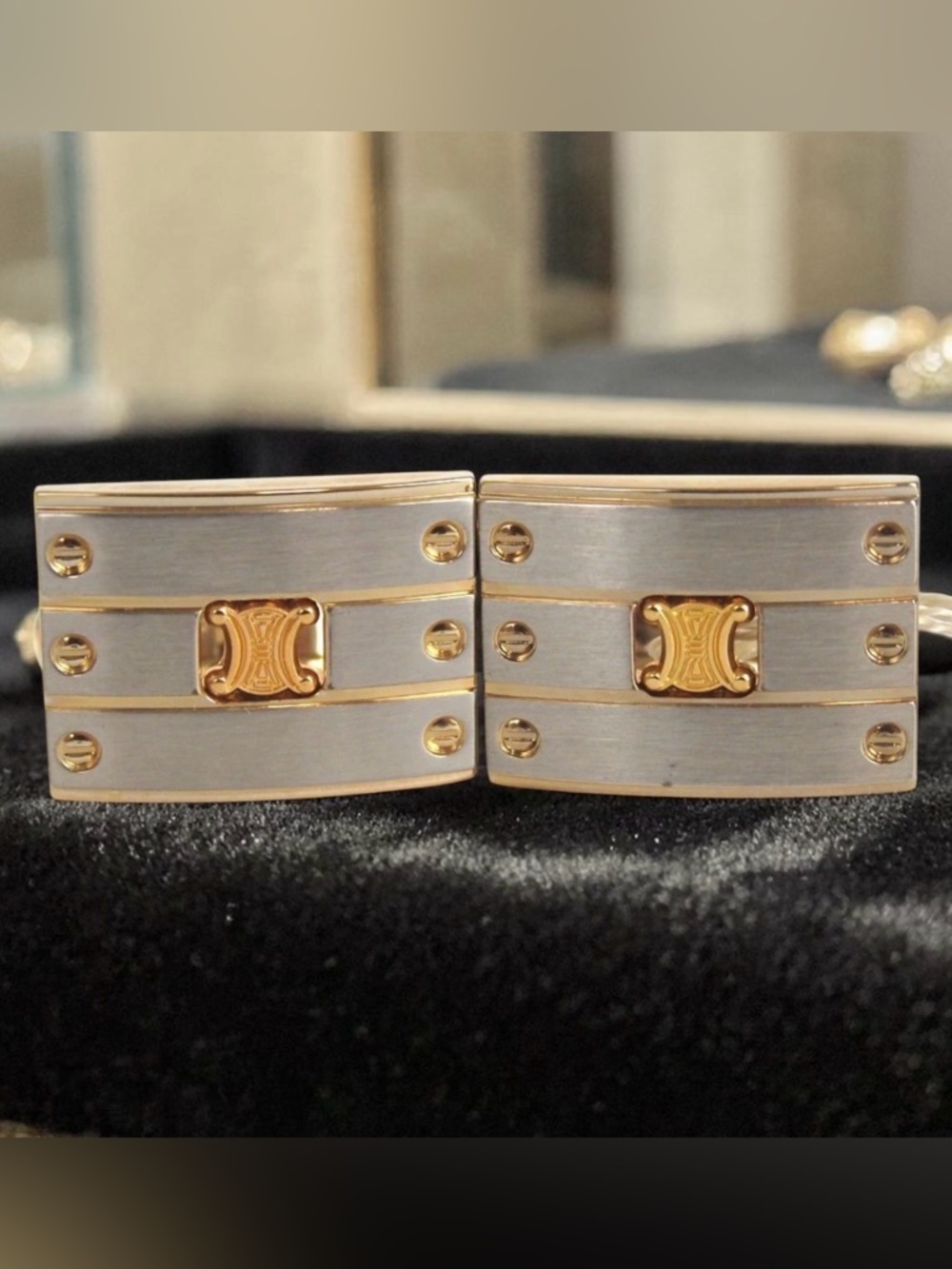 Celine Triomphe Two-Tone Cufflinks ✨🤩 - Picture 2 of 10